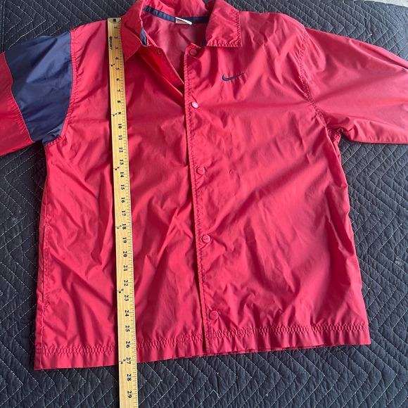Vintage Nike Windbreaker Jacket Adult Large Red Snap Front Pockets Swoosh 90s - Picture 13 of 14